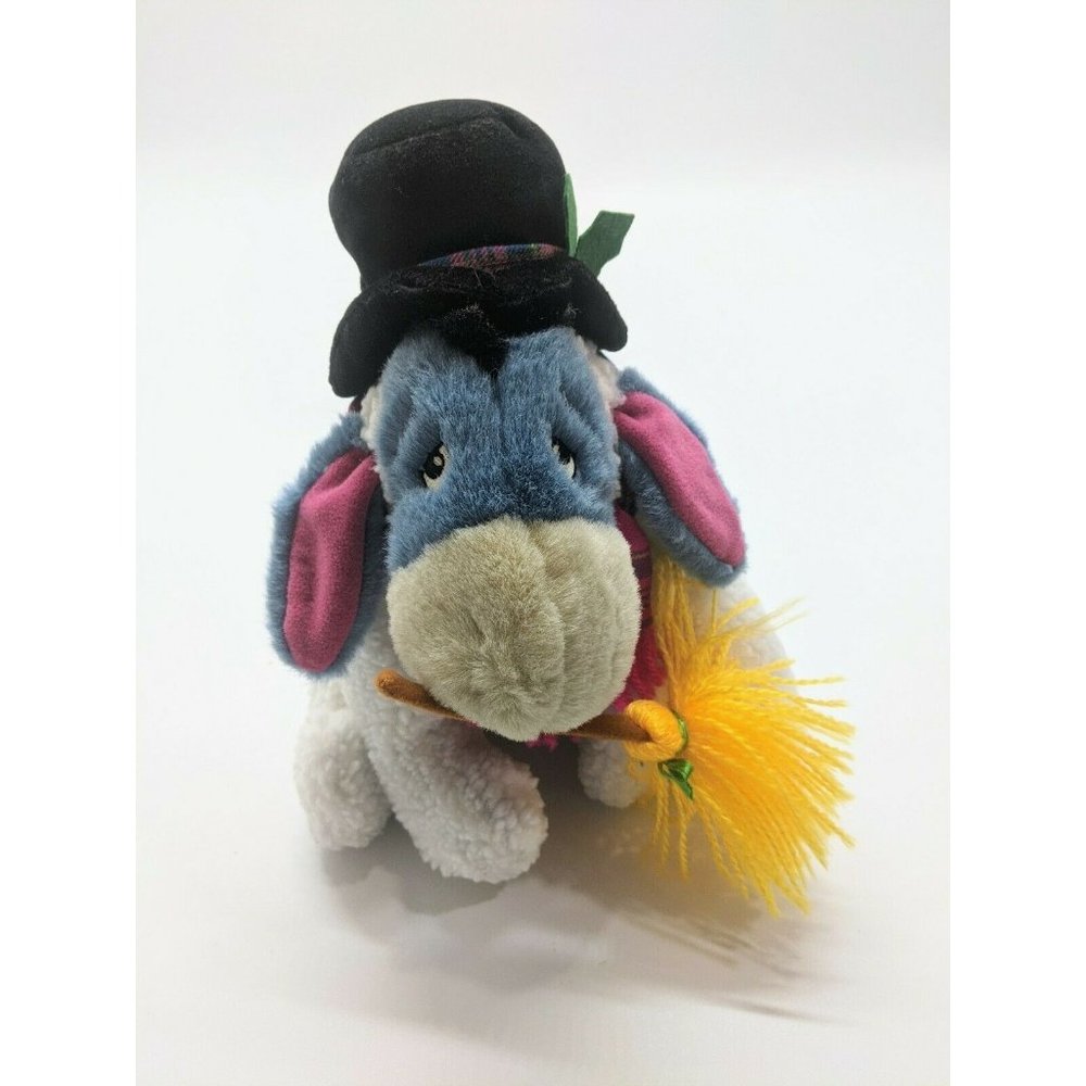 Disney Eeyore as Frosty the Snowman Stuffed Plush 10" Hat Scarf Broom